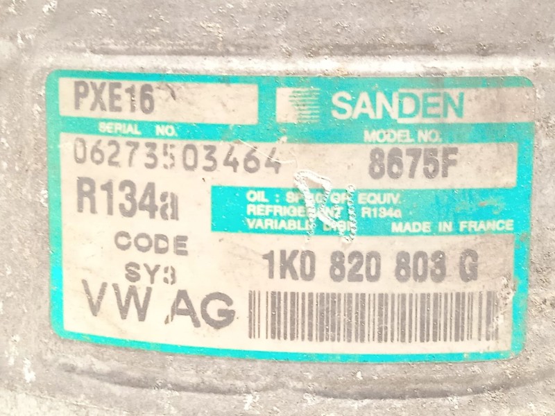 Recambio de compresor aire acondicionado para volkswagen touran (1t1) advance referencia OEM IAM 1K0820803G  