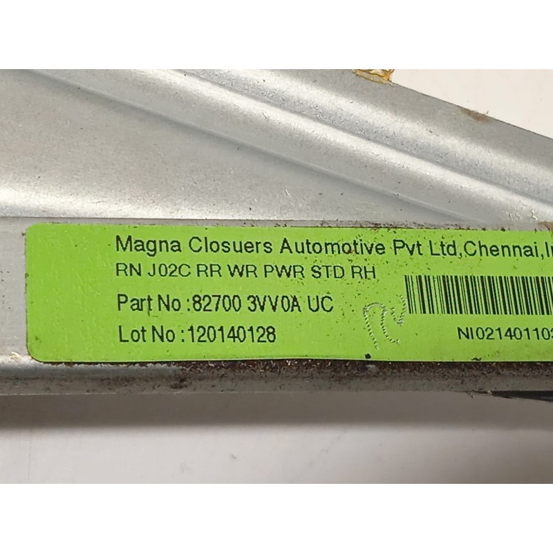 Recambio de elevalunas trasero derecho para nissan note acenta referencia OEM IAM 827003VV0A 827311HB1A 827003VV0AUC
