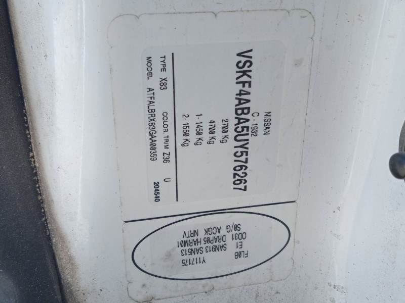 nissan primastar furgoneta (x83) del año 2005