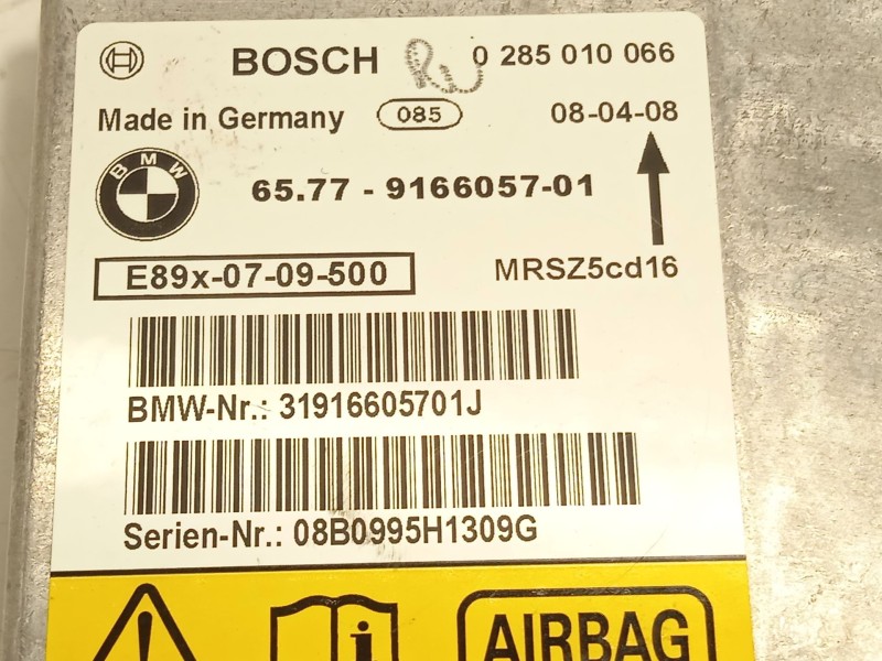 Recambio de centralita airbag para bmw serie 3 berlina (e90) 320d referencia OEM IAM 65779166057  0285010066