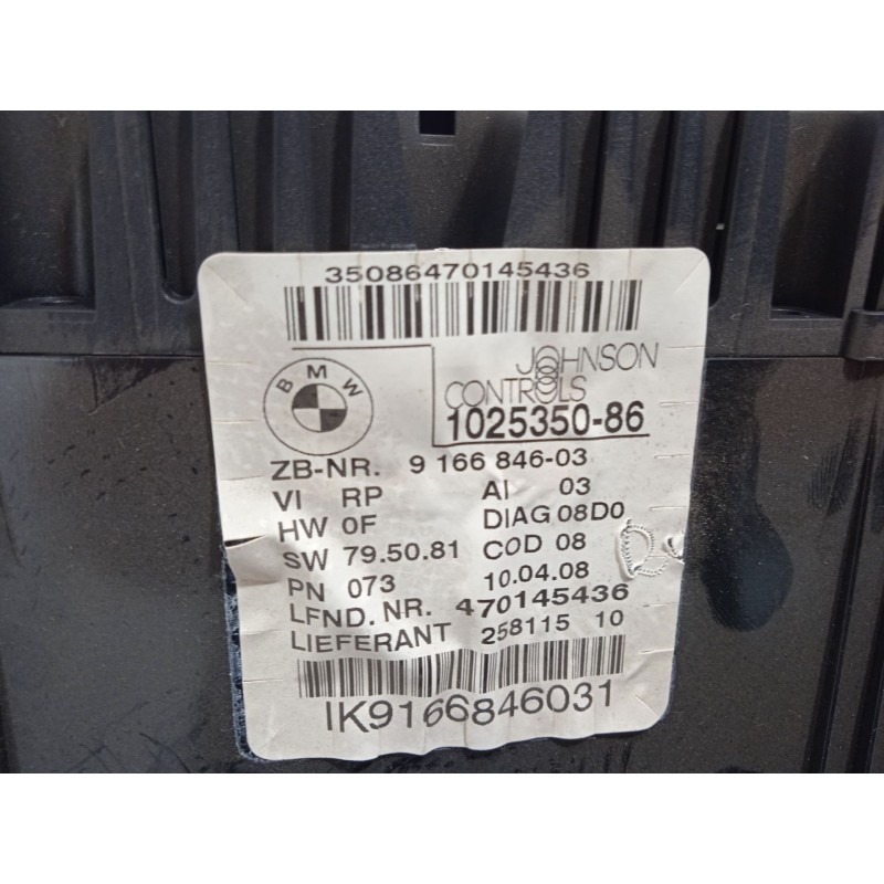 Recambio de cuadro instrumentos para bmw serie 3 berlina (e90) 320d referencia OEM IAM 9166846 62109316127 62109166846