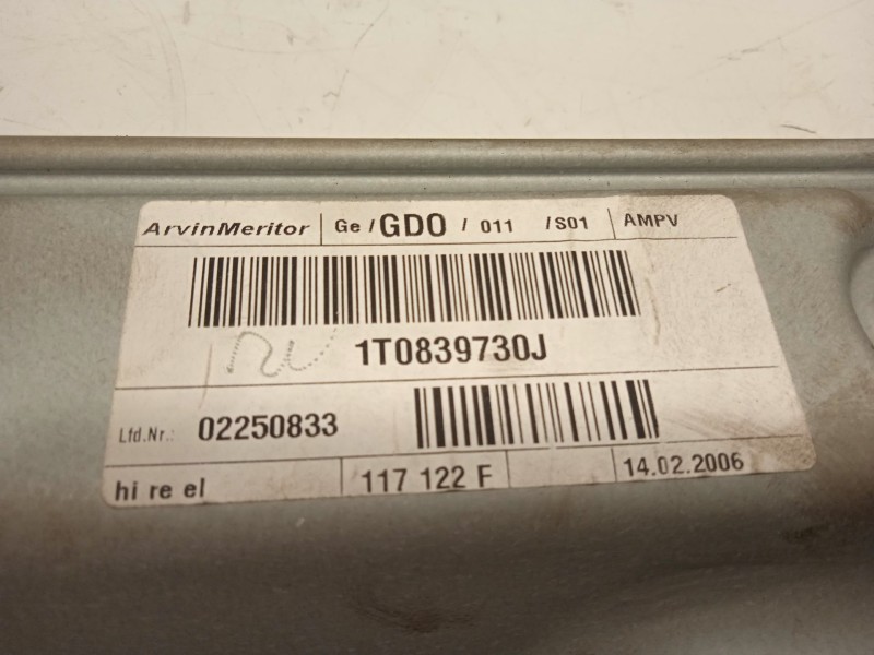 Recambio de elevalunas trasero derecho para volkswagen touran (1t1, 1t2) 1.9 tdi referencia OEM IAM 1T0839730J 1K0959704E 