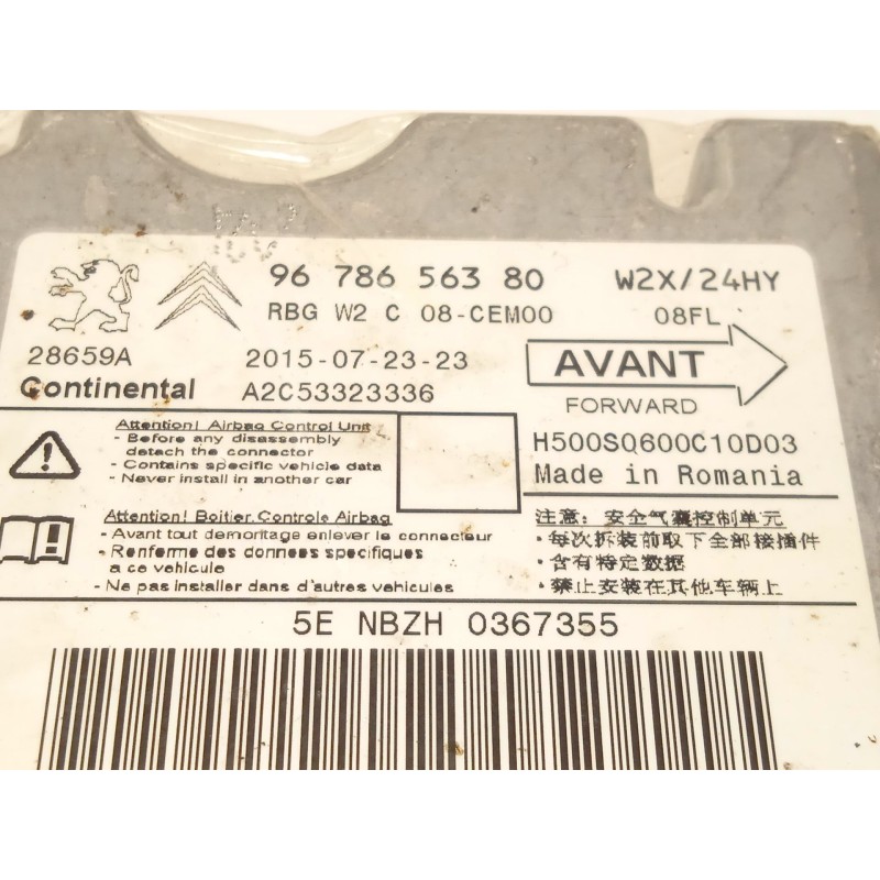 Recambio de centralita airbag para peugeot 508 i (8d_) 1.6 bluehdi 120 referencia OEM IAM 9678656380  