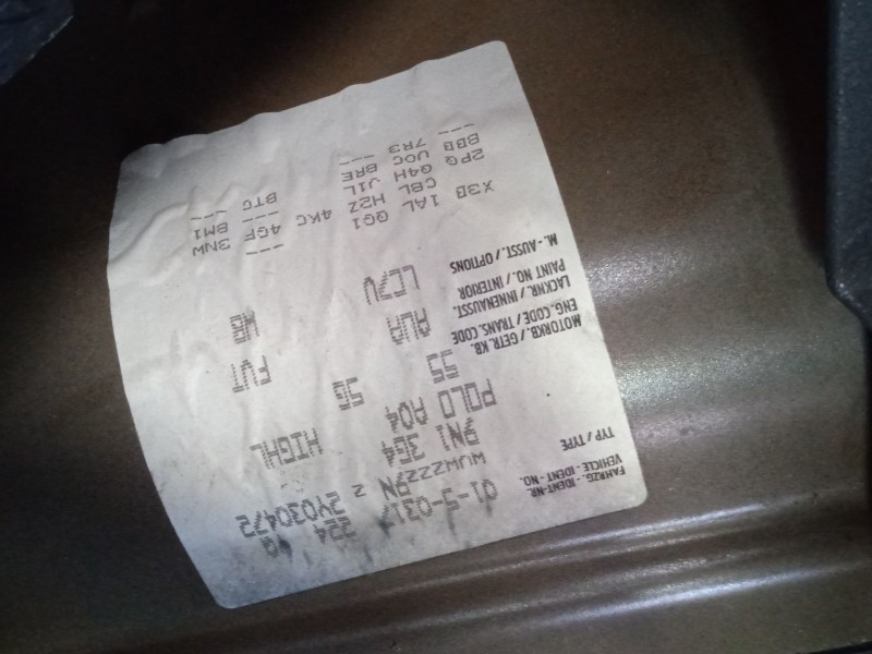 volkswagen polo (9n_, 9a_) del año 2002