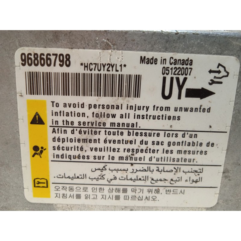 Recambio de centralita airbag para opel antara a (l07) 2.0 cdti referencia OEM IAM 96866798  