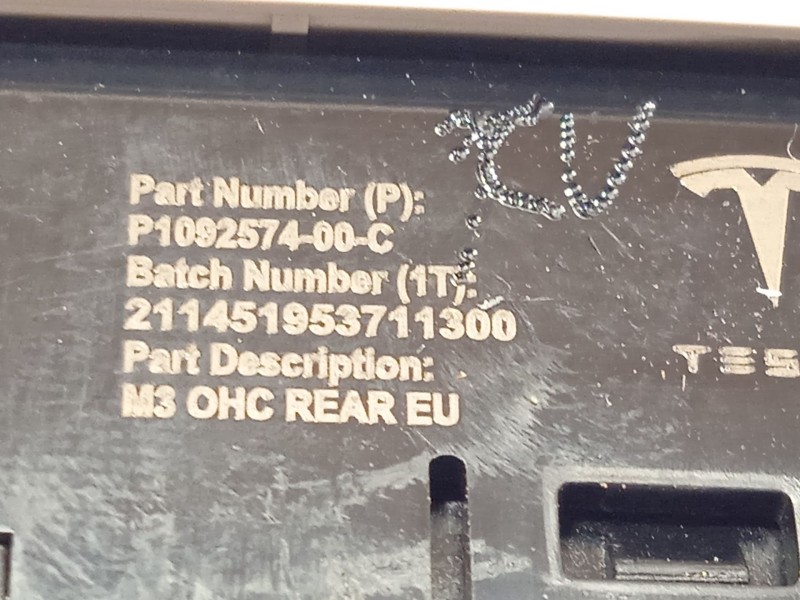 Recambio de luz interior para tesla model 3 (5yj3) ev referencia OEM IAM 109257400C P109257400C 