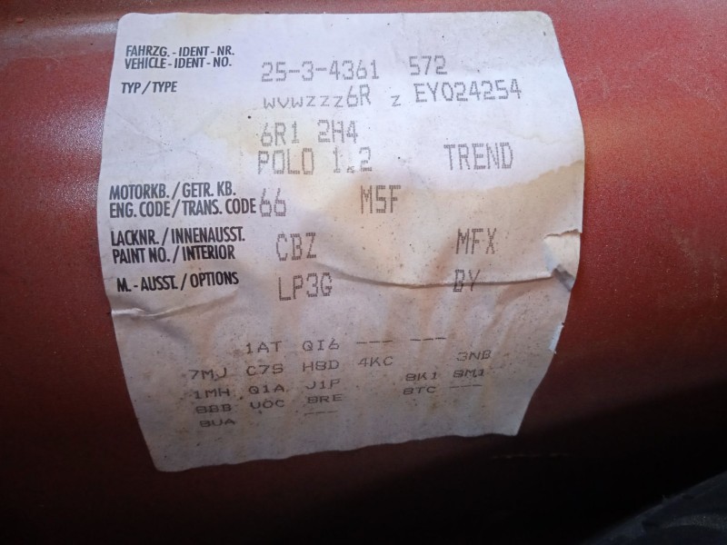 volkswagen polo v (6r1, 6c1) del año 2013