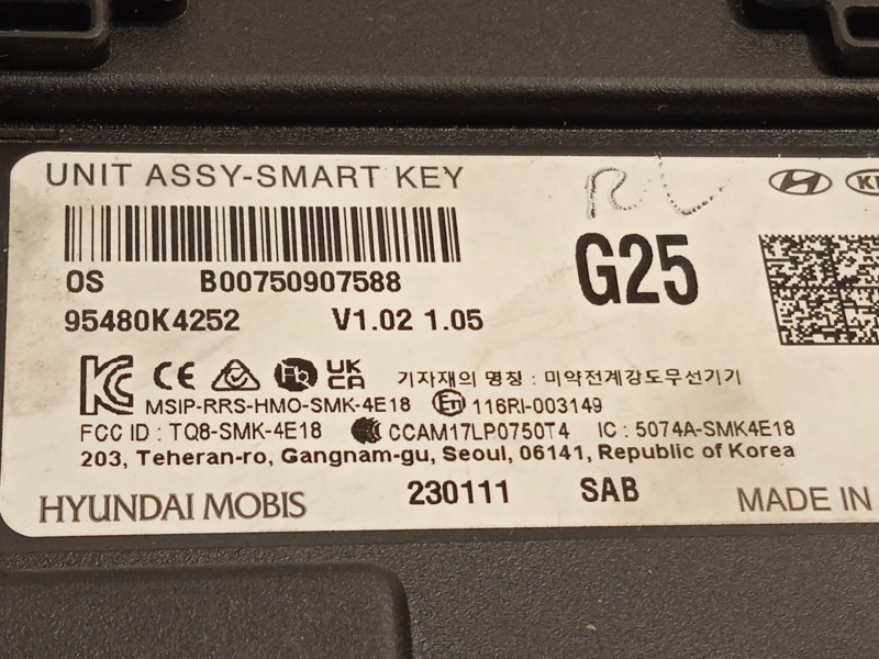 Recambio de modulo electronico para hyundai kona (os, ose, osi) ev referencia OEM IAM 95480K4252  