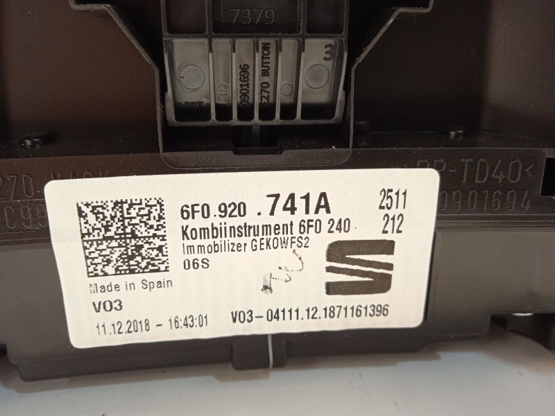 Recambio de cuadro instrumentos para seat arona (kj7, kjp) 1.6 tdi referencia OEM IAM 6F0920741A  