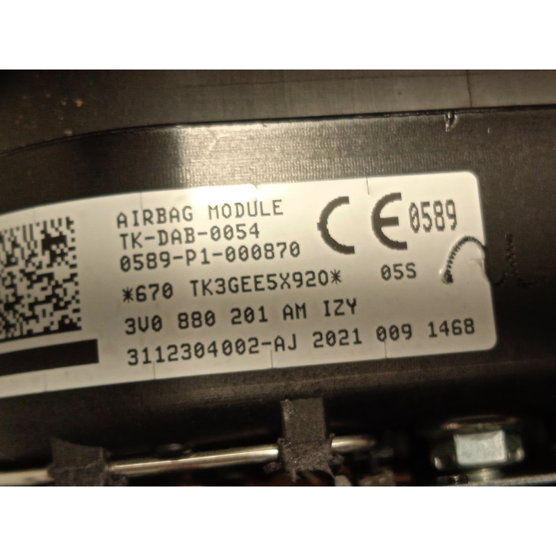 Recambio de kit airbag para skoda fabia 1.0 tsi referencia OEM IAM 6V1857009P9B9 6V0880204 3V0880201AMIZY