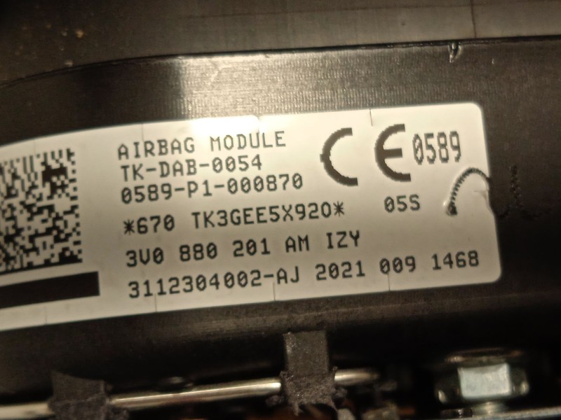 Recambio de kit airbag para skoda fabia 1.0 tsi referencia OEM IAM 6V1857009P9B9 6V0880204 3V0880201AMIZY