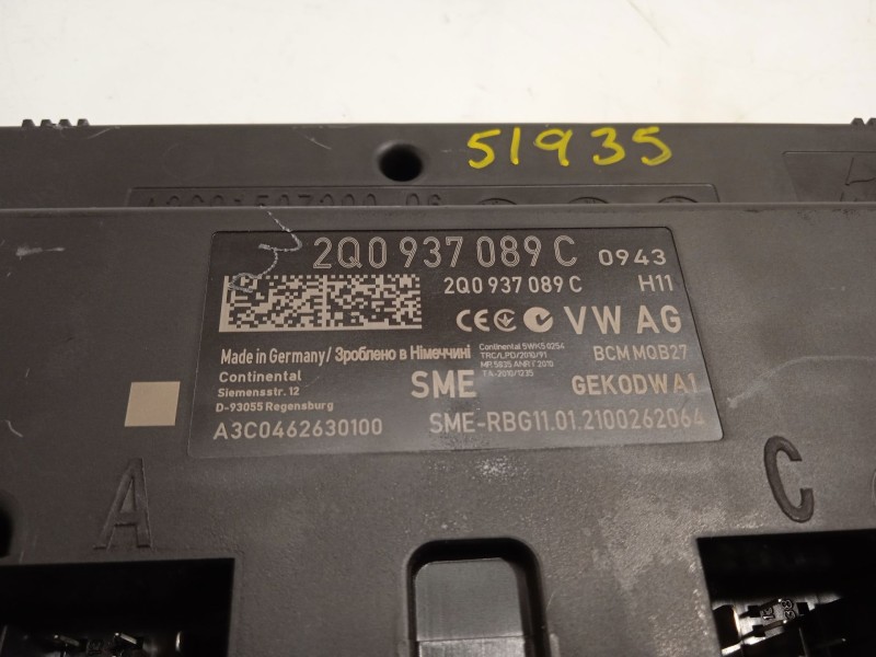 Recambio de centralita confort para skoda fabia 1.0 tsi referencia OEM IAM 2Q0937089C  A3C0462630100