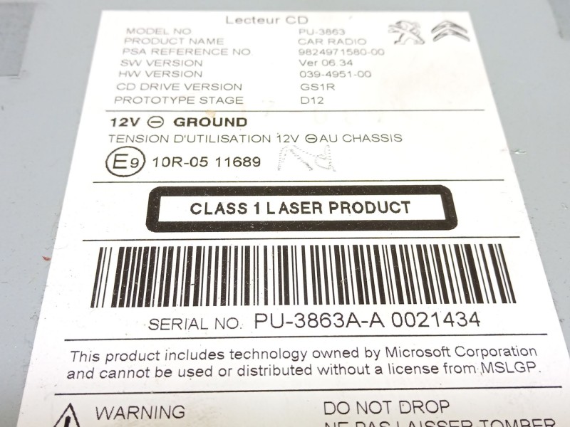 Recambio de modulo electronico para citroën c4 lim. tonic referencia OEM IAM 9824971580  