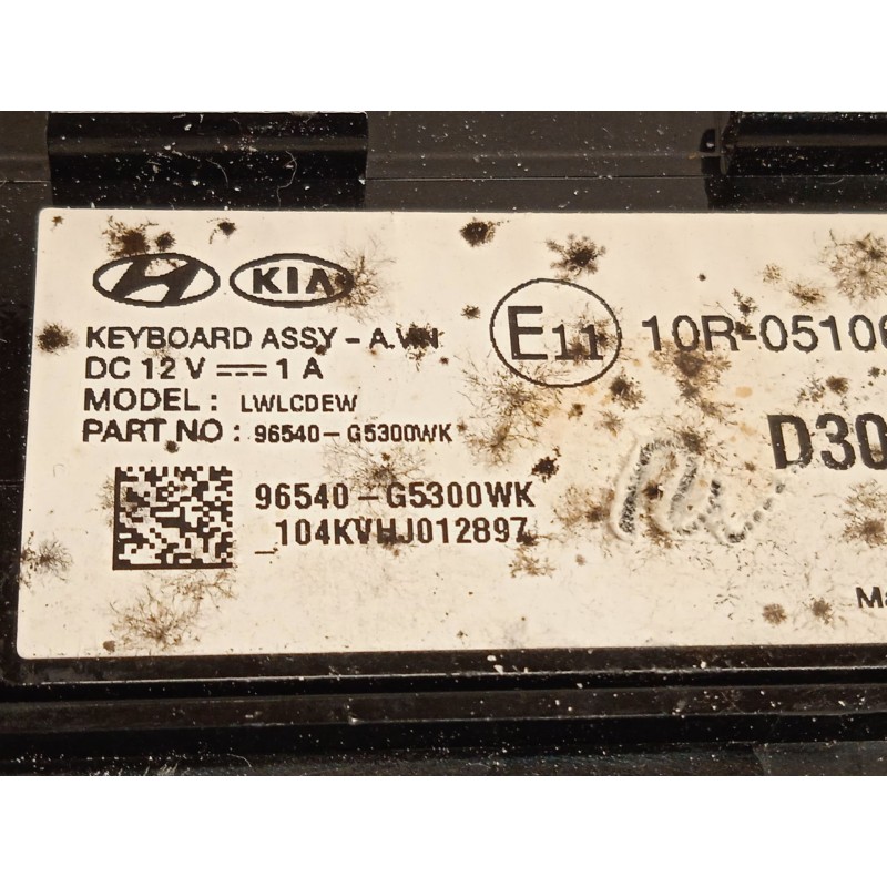 Recambio de mando multifuncion para kia niro i (de) 1.6 gdi hybrid referencia OEM IAM 96540G5300WK  