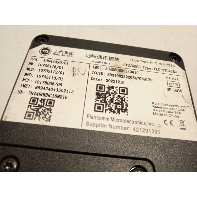 Recambio de modulo electronico para mg mg hs 1.5 t (sas23) referencia OEM IAM 10644490  