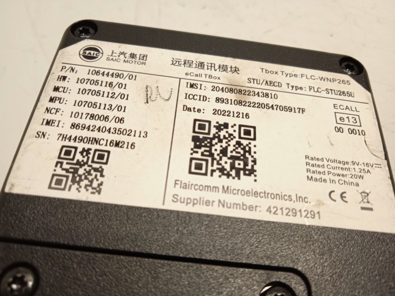 Recambio de modulo electronico para mg mg hs 1.5 t (sas23) referencia OEM IAM 10644490  