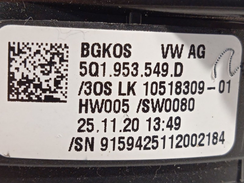 Recambio de anillo airbag para volkswagen golf viii (cd1, da1) 1.0 tsi referencia OEM IAM 5Q1953549D  