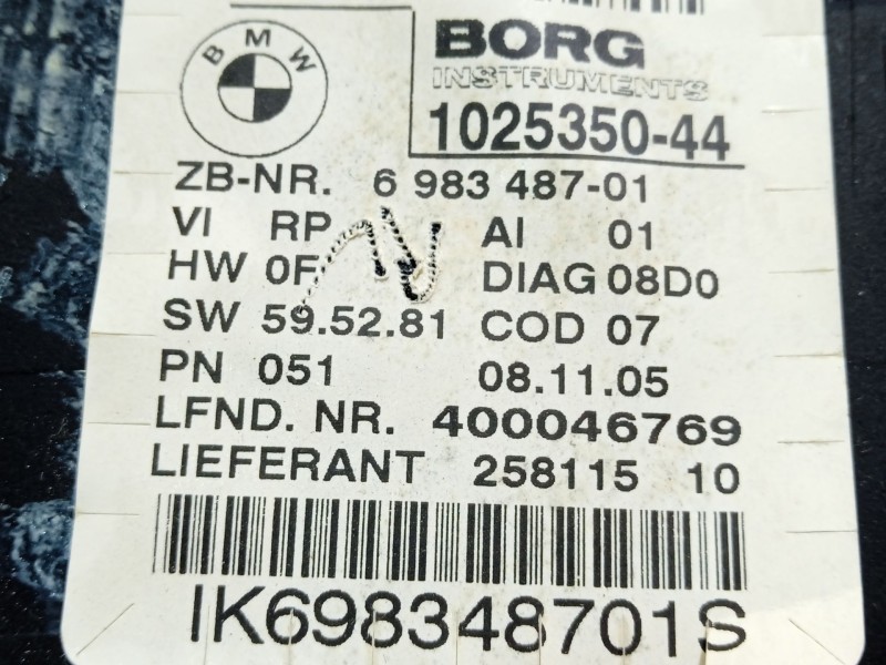 Recambio de cuadro instrumentos para bmw 3 (e90) 318 d referencia OEM IAM 698348701  102535044
