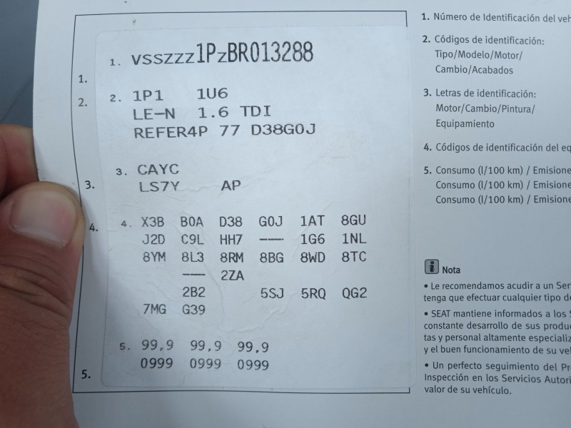 seat leon (1p1) del año 2010