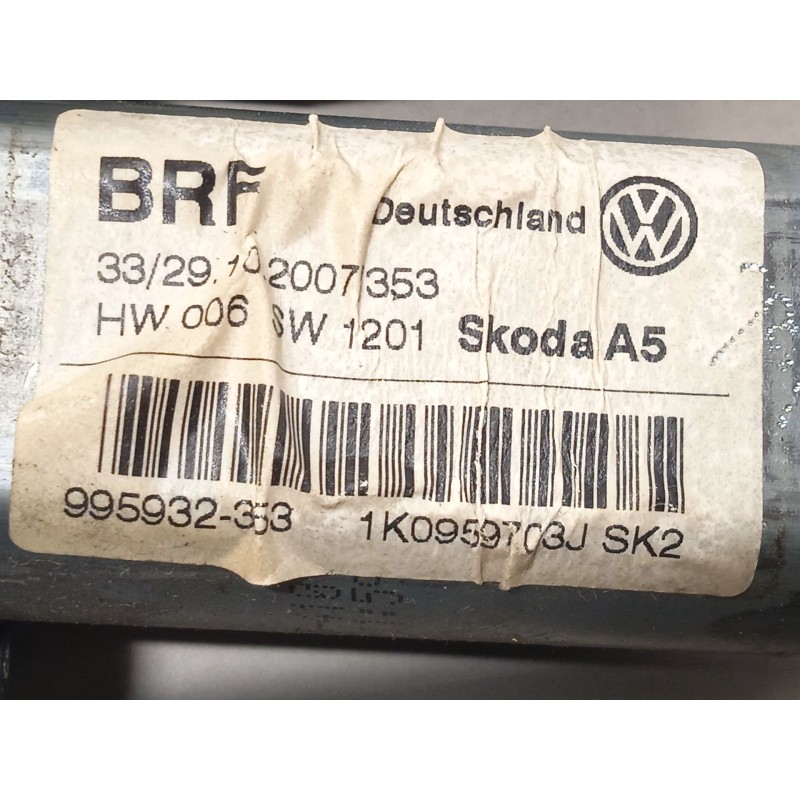 Recambio de elevalunas trasero izquierdo para skoda octavia berlina (1z3) rs referencia OEM IAM 1K0959703J  
