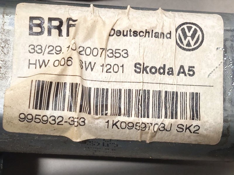 Recambio de elevalunas trasero izquierdo para skoda octavia berlina (1z3) rs referencia OEM IAM 1K0959703J  