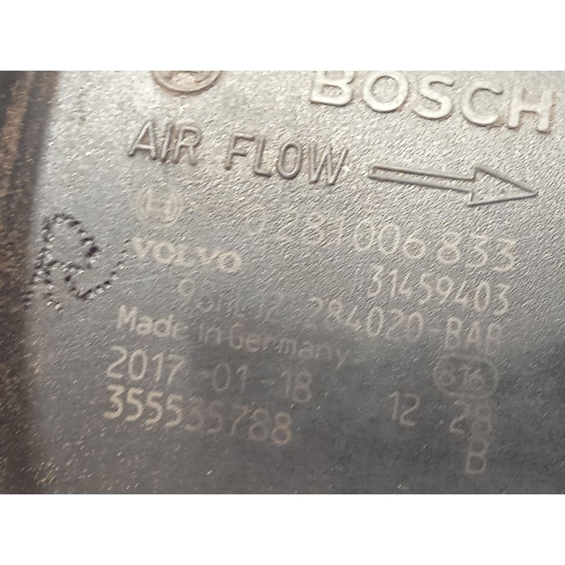 Recambio de caudalimetro para volvo xc60 2.4 diesel cat referencia OEM IAM 31459403  0281006833