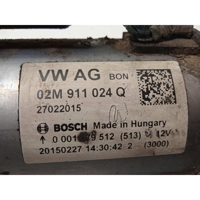 Recambio de motor arranque para skoda fabia iii (nj3) 1.2 tsi referencia OEM IAM 02M911024Q  0001179512