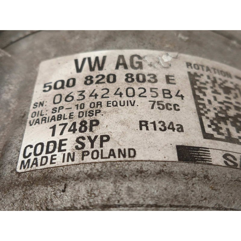 Recambio de compresor aire acondicionado para skoda fabia iii (nj3) 1.2 tsi referencia OEM IAM 5Q0820803E  