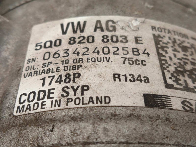 Recambio de compresor aire acondicionado para skoda fabia iii (nj3) 1.2 tsi referencia OEM IAM 5Q0820803E  