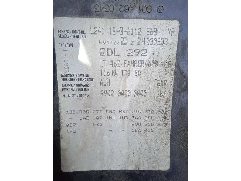 volkswagen lt 28-46 ii caja/chasis (2dc, 2df, 2dg, 2dl, 2dm) del año 2003