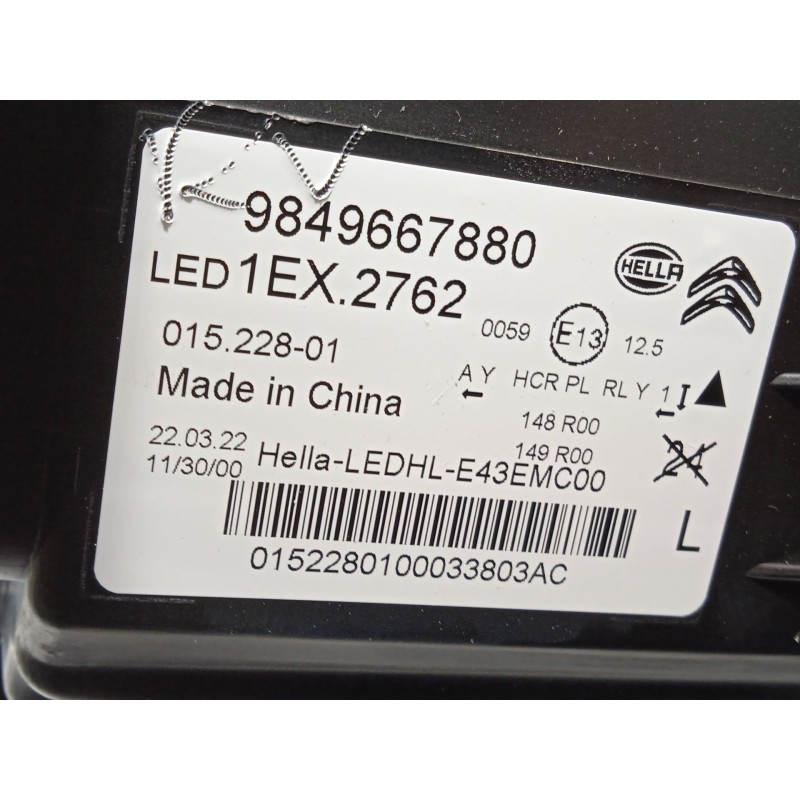 Recambio de faro izquierdo para citroën c5 x (nd_, nc_) puretech 130 (nchnsp) referencia OEM IAM 9849667880  