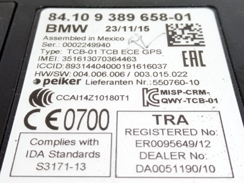 Recambio de modulo electronico para bmw 2 gran tourer (f46) 218 d referencia OEM IAM 84109389658 9389658 
