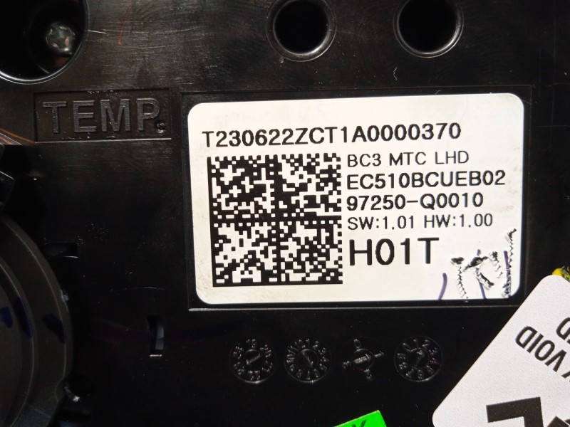 Recambio de mando climatizador para hyundai bayon (bc3) 1.2 mpi referencia OEM IAM 97250Q0010 97250Q0010TT6 