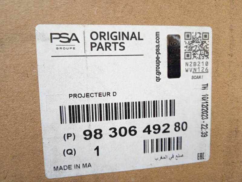 Recambio de faro derecho para citroën c4 iii 1.2 referencia OEM IAM 9830649280  73374698