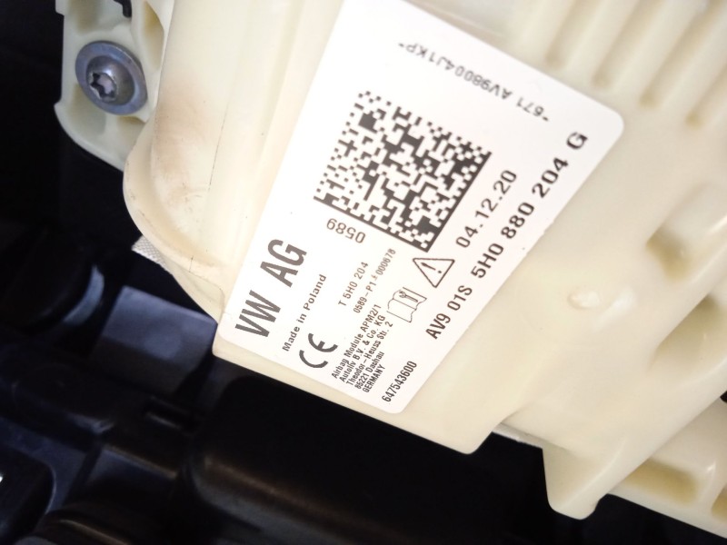 Recambio de kit airbag para volkswagen golf viii (cd1, da1) 1.0 tsi referencia OEM IAM 5H1857003HXCC 5H0880204G 5H0880201JHVF