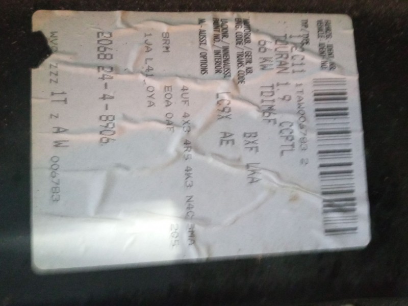 volkswagen touran (1t1, 1t2) del año 2009