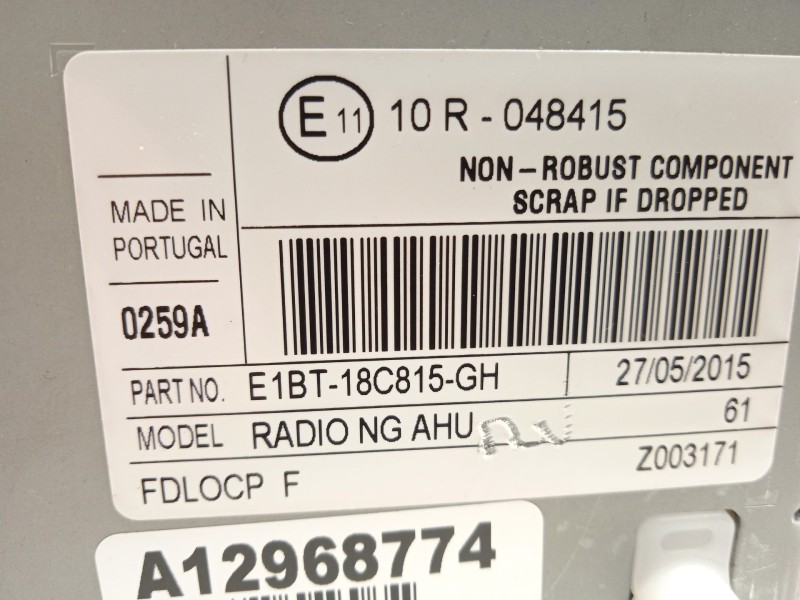 Recambio de sistema audio / radio cd para ford c-max (ceu) trend referencia OEM IAM E1BT18C815GH 2342466 