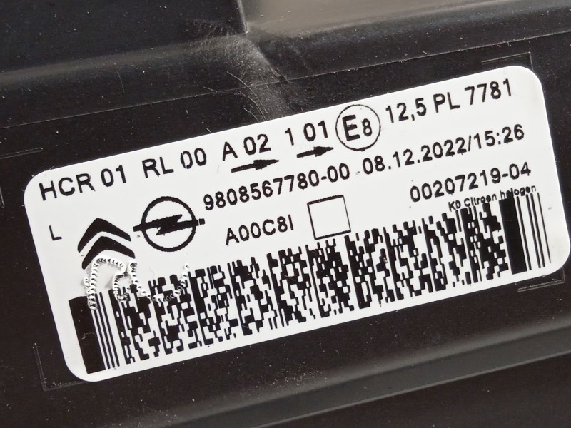 Recambio de faro izquierdo para citroën spacetourer autobús (v_) 1.6 bluehdi 115 referencia OEM IAM 9808567780  