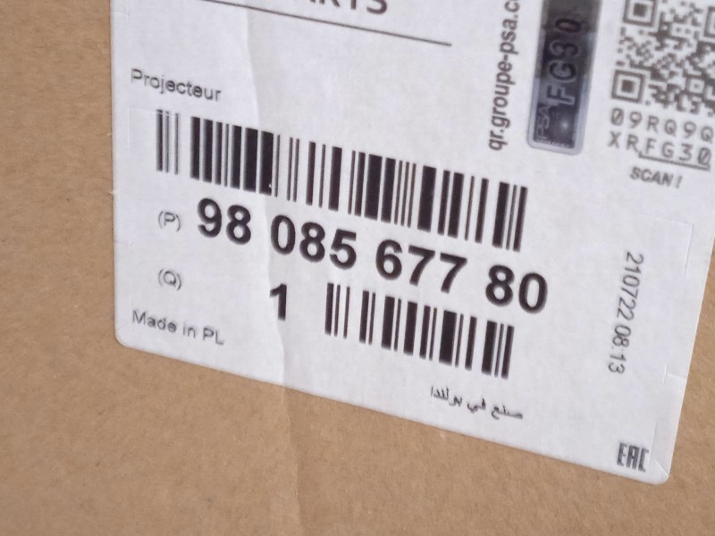 Recambio de faro izquierdo para citroën spacetourer autobús (v_) 1.6 bluehdi 115 referencia OEM IAM 9808567780  