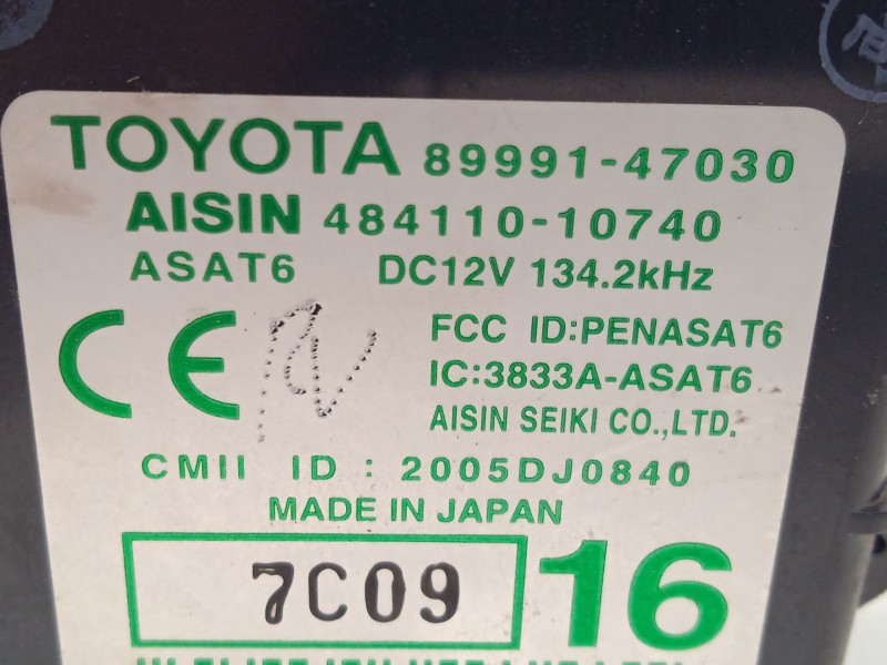 Recambio de modulo electronico para toyota prius liftback (_w2_) 1.5 hybrid (nhw20_) referencia OEM IAM 8999147030  48411010740