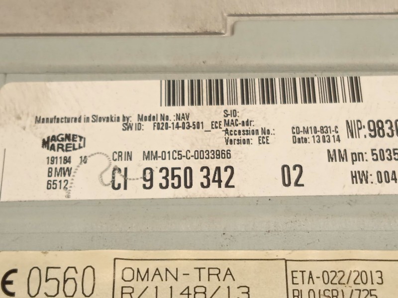 Recambio de sistema navegacion gps para bmw 3 gran turismo (f34) 318 d referencia OEM IAM 65129350342  