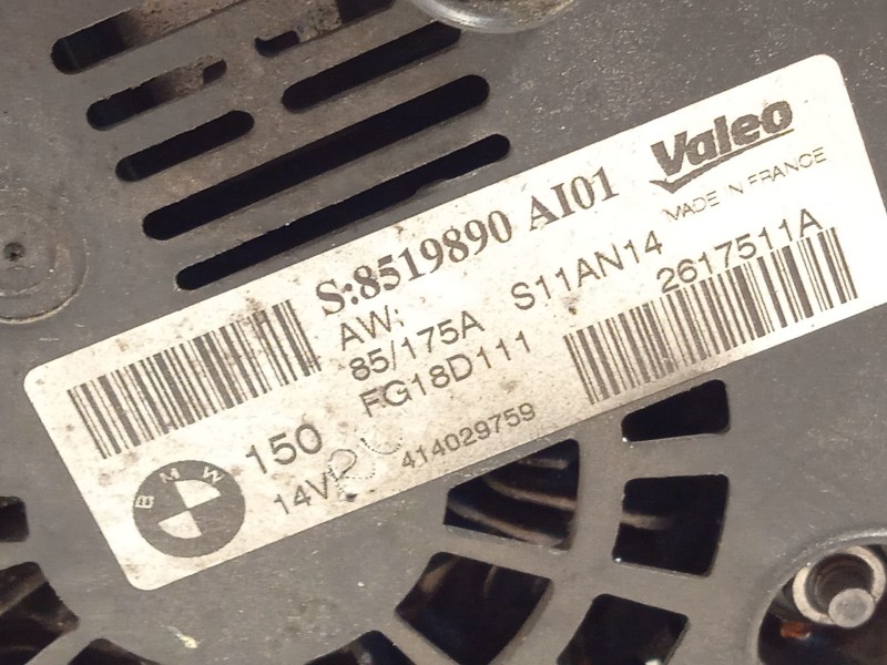 Recambio de alternador para bmw 3 gran turismo (f34) 318 d referencia OEM IAM 8519890 12318519890 2617511A