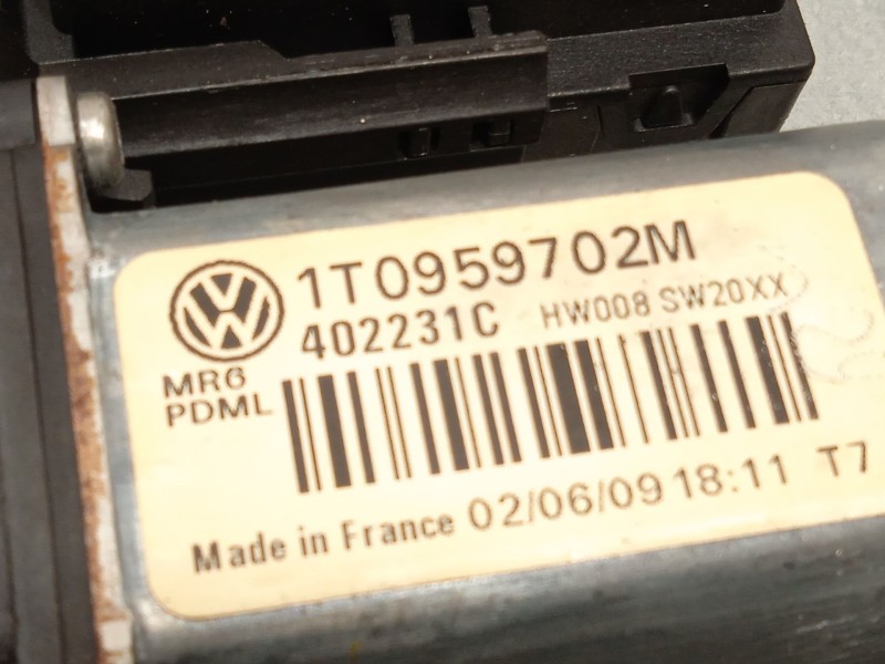 Recambio de elevalunas delantero derecho para volkswagen touran (1t1, 1t2) 1.9 tdi referencia OEM IAM 1T1837730AN 1T0959702M 