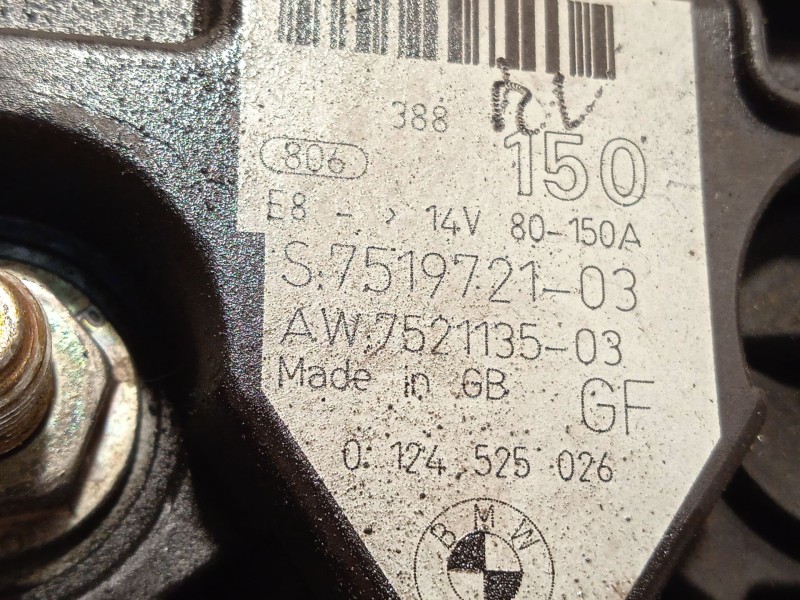 Recambio de alternador para bmw 5 (e60) 520 i referencia OEM IAM 7519721 12317519721 0124525026