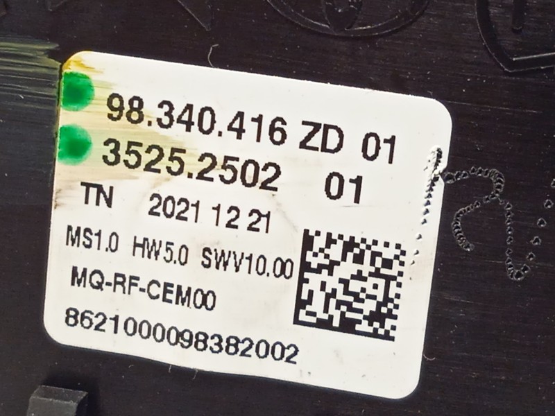 Recambio de mando climatizador para peugeot partner furgoneta/monovolumen (k9) e-partner referencia OEM IAM 98340416ZD  