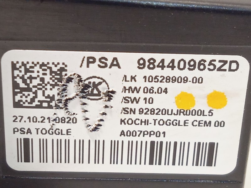 Recambio de palanca cambio para peugeot partner furgoneta/monovolumen (k9) e-partner referencia OEM IAM 98440965ZD  