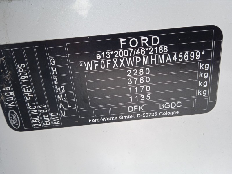 ford kuga iii (dfk) del año 2021