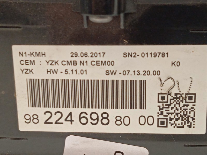 Recambio de cuadro instrumentos para peugeot expert furgoneta (v_) 1.6 bluehdi 115 referencia OEM IAM 9822469880  