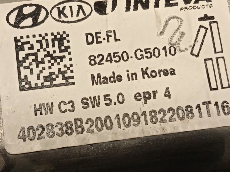 Recambio de elevalunas delantero izquierdo para kia niro referencia OEM IAM 82470G5110 82450G5010 