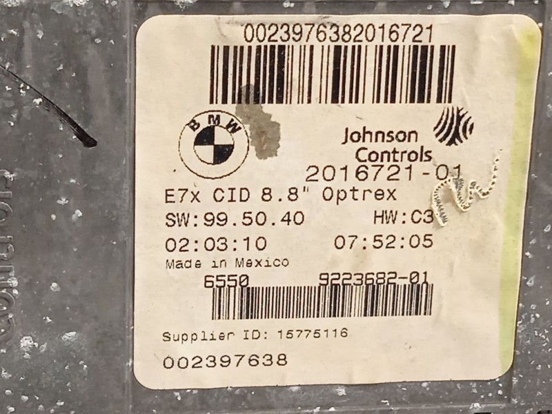 Recambio de pantalla multifuncion para bmw x6 (e71, e72) xdrive 35 d referencia OEM IAM 65509223682  